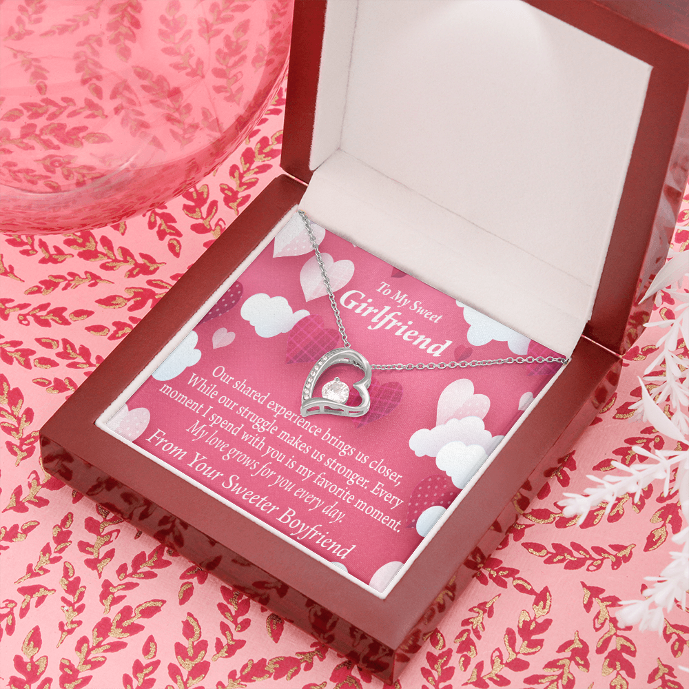 To My Girlfriend Every Moment Spent With You Girlfriend Card Forever Necklace w Message Card-Express Your Love Gifts