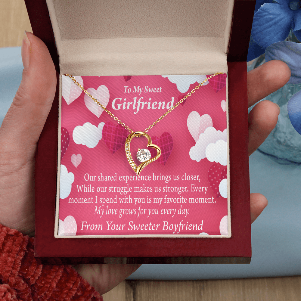 To My Girlfriend Every Moment Spent With You Girlfriend Card Forever Necklace w Message Card-Express Your Love Gifts
