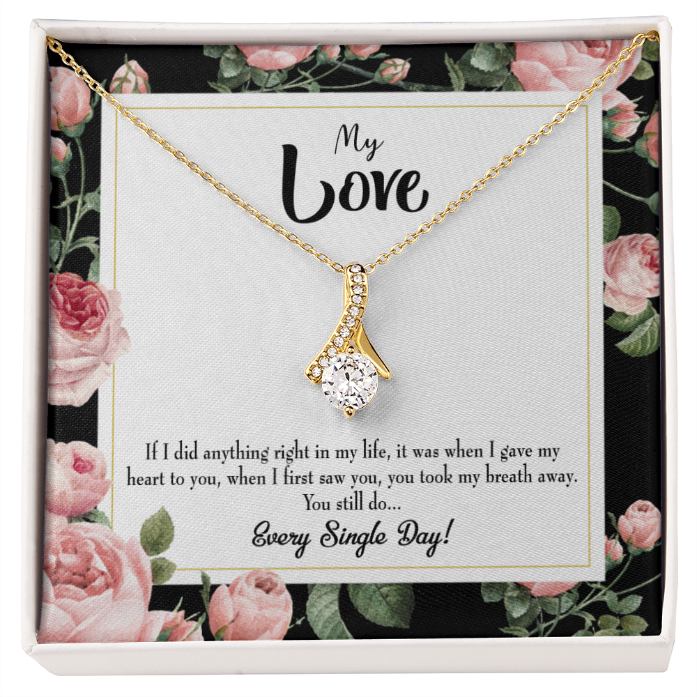 To My Girlfriend Every Single Day Alluring Ribbon Necklace Message Card-Express Your Love Gifts