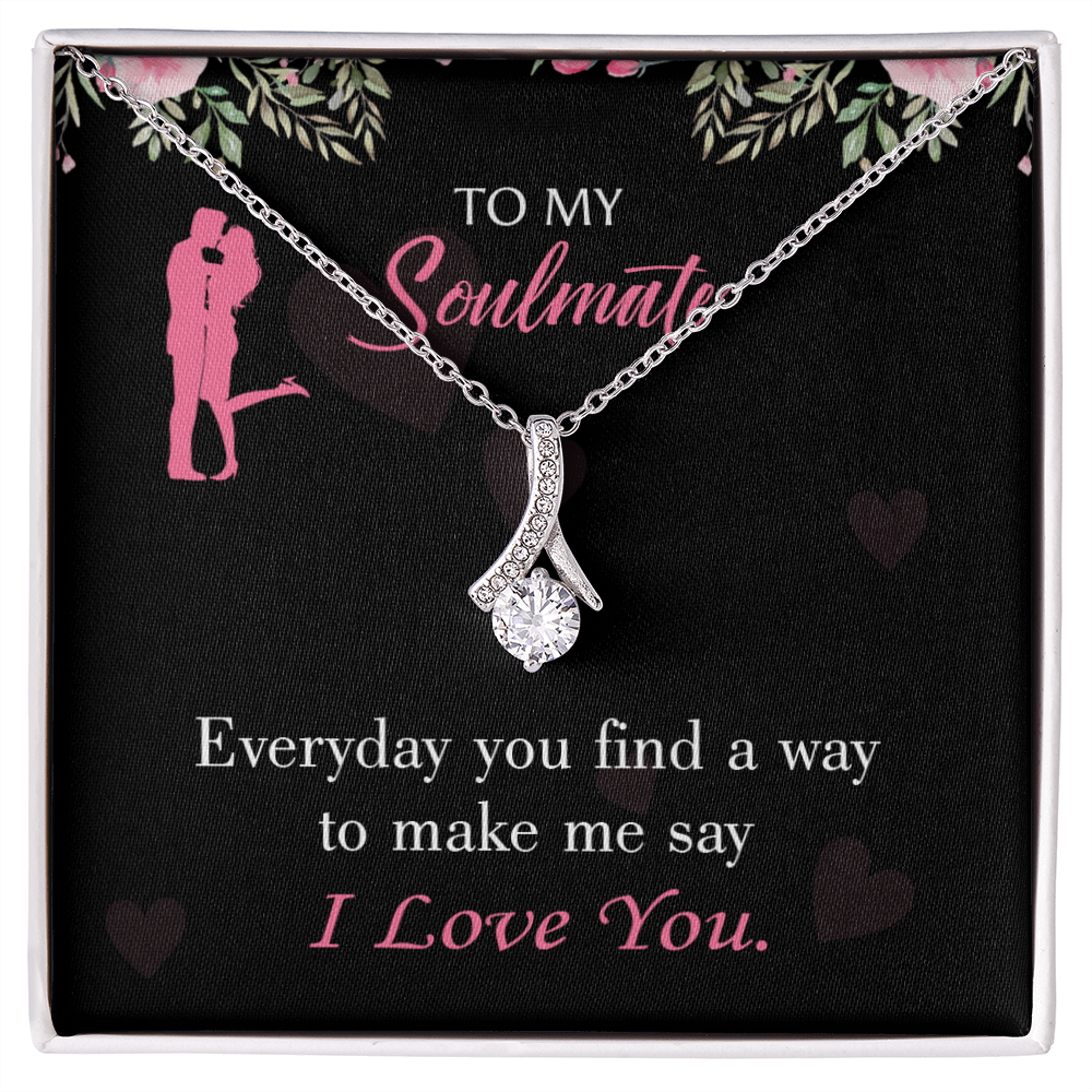 To My Girlfriend Everyday Alluring Ribbon Necklace Message Card-Express Your Love Gifts