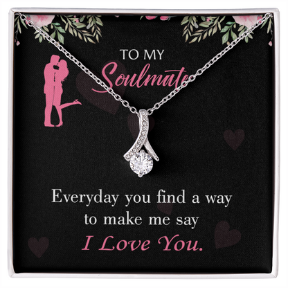 To My Girlfriend Everyday Alluring Ribbon Necklace Message Card-Express Your Love Gifts