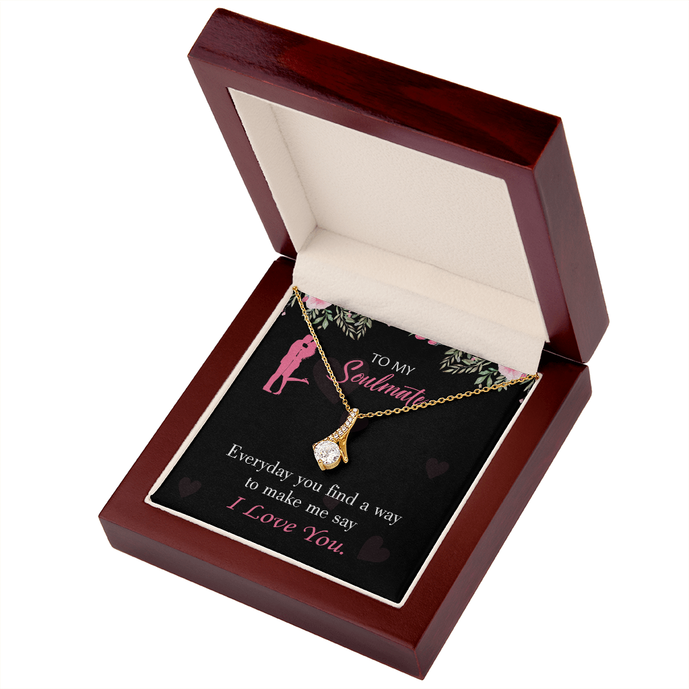 To My Girlfriend Everyday Alluring Ribbon Necklace Message Card-Express Your Love Gifts