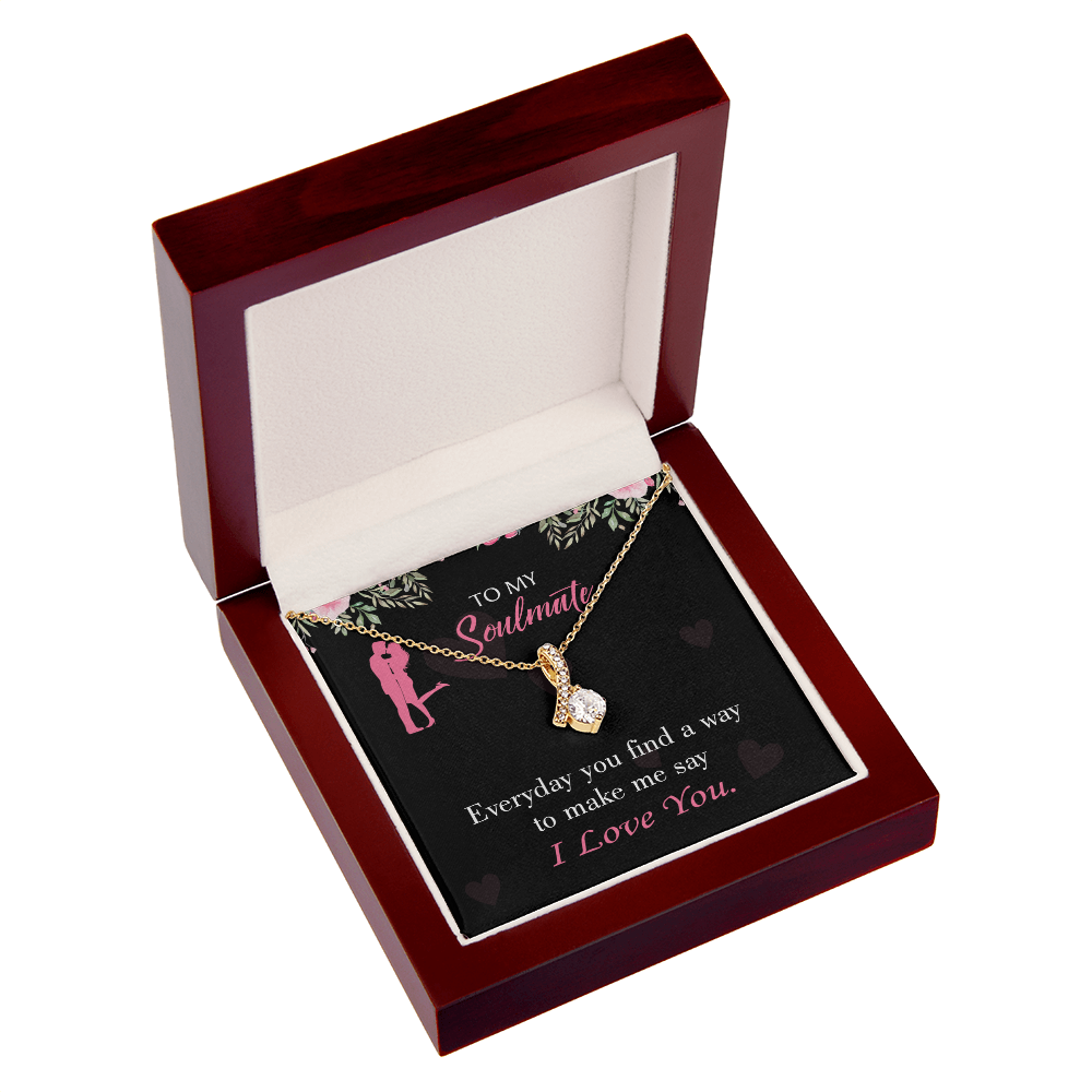 To My Girlfriend Everyday Alluring Ribbon Necklace Message Card-Express Your Love Gifts