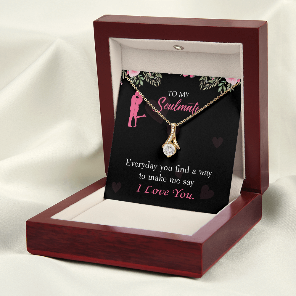 To My Girlfriend Everyday Alluring Ribbon Necklace Message Card-Express Your Love Gifts