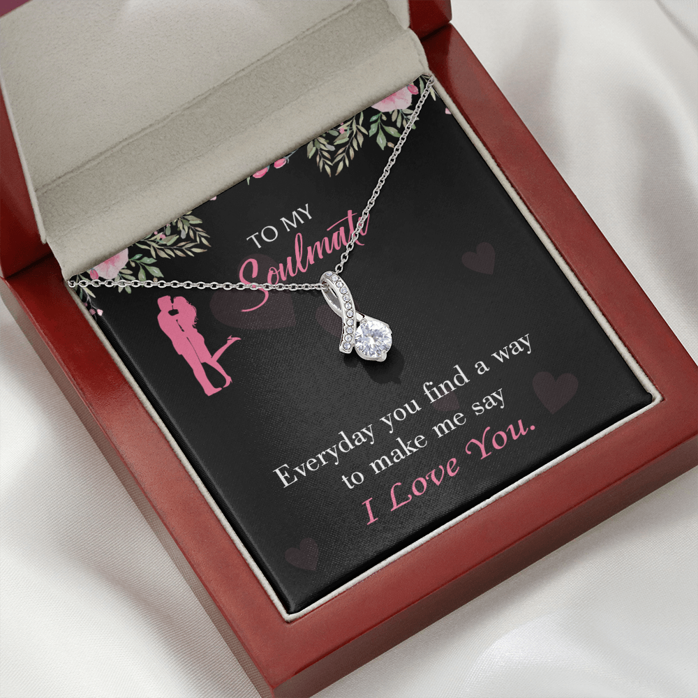 To My Girlfriend Everyday Alluring Ribbon Necklace Message Card-Express Your Love Gifts