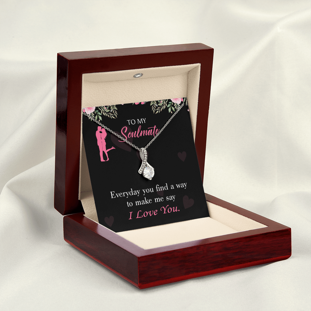 To My Girlfriend Everyday Alluring Ribbon Necklace Message Card-Express Your Love Gifts