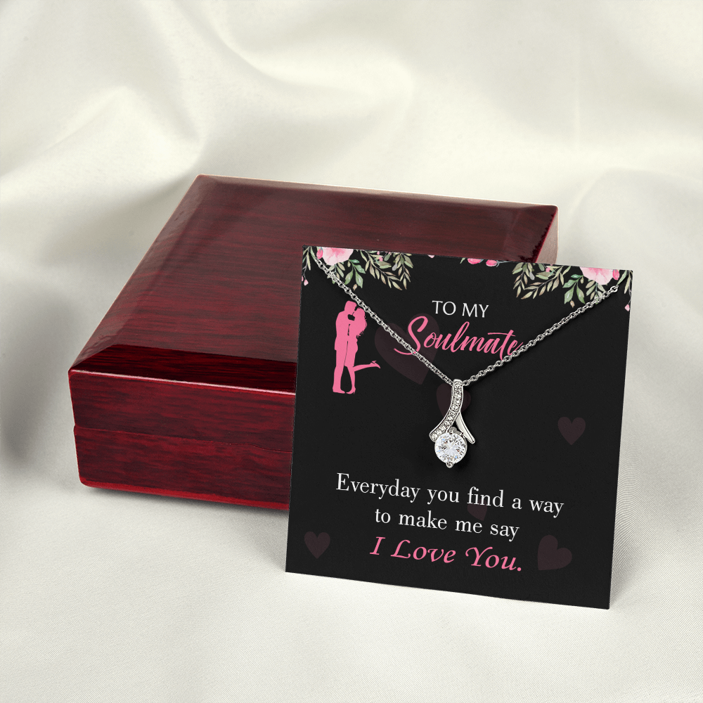 To My Girlfriend Everyday Alluring Ribbon Necklace Message Card-Express Your Love Gifts