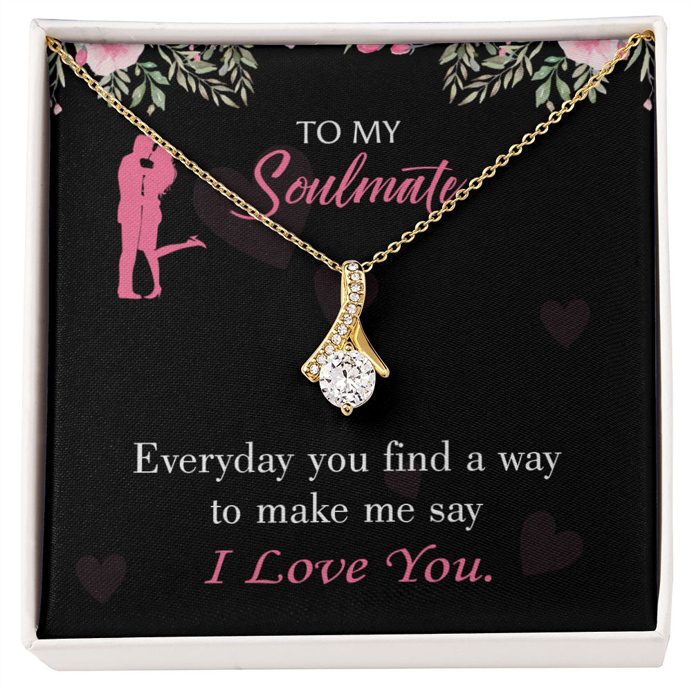 To My Girlfriend Everyday Alluring Ribbon Necklace Message Card-Express Your Love Gifts
