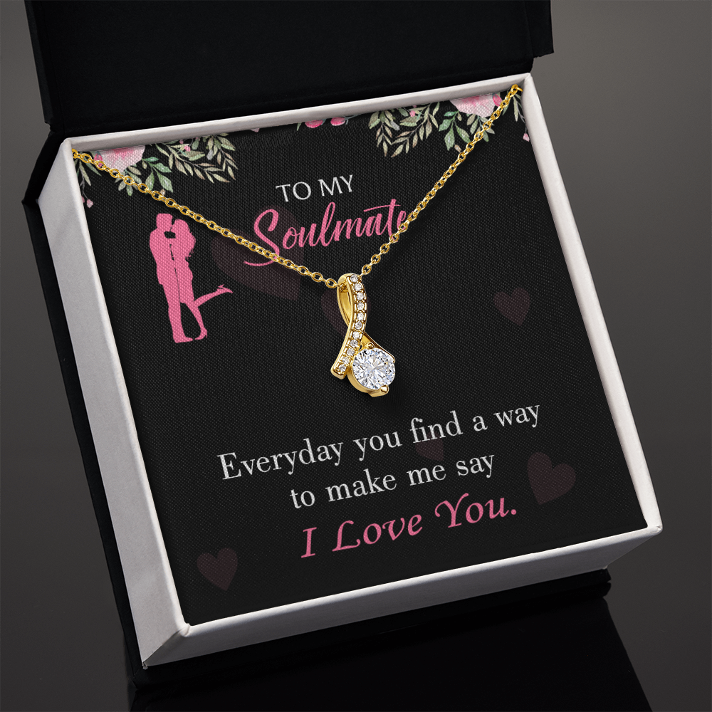 To My Girlfriend Everyday Alluring Ribbon Necklace Message Card-Express Your Love Gifts