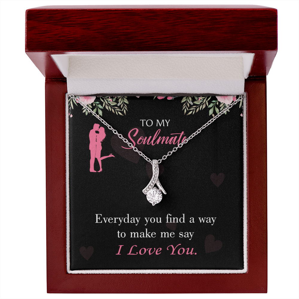 To My Girlfriend Everyday Alluring Ribbon Necklace Message Card-Express Your Love Gifts