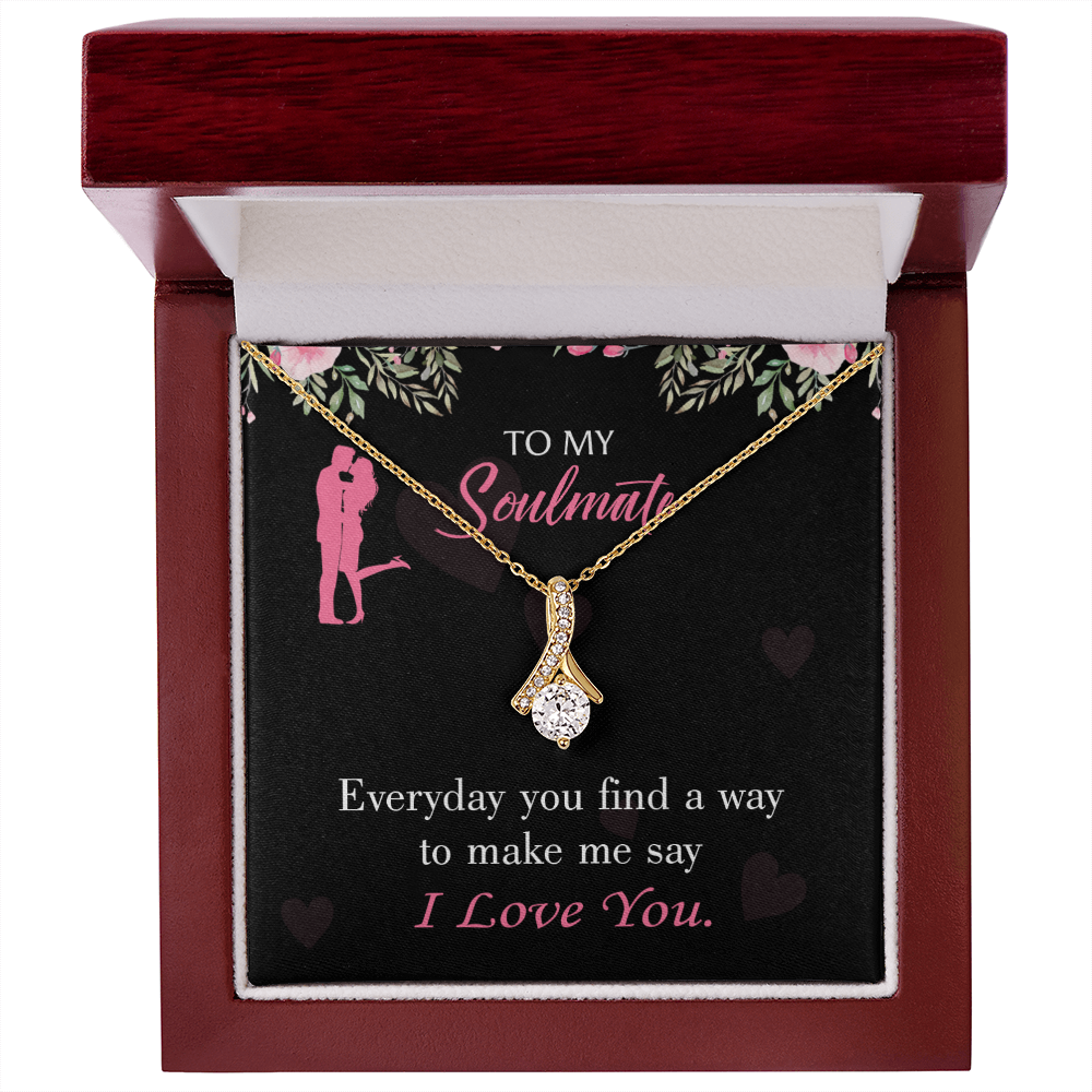 To My Girlfriend Everyday Alluring Ribbon Necklace Message Card-Express Your Love Gifts