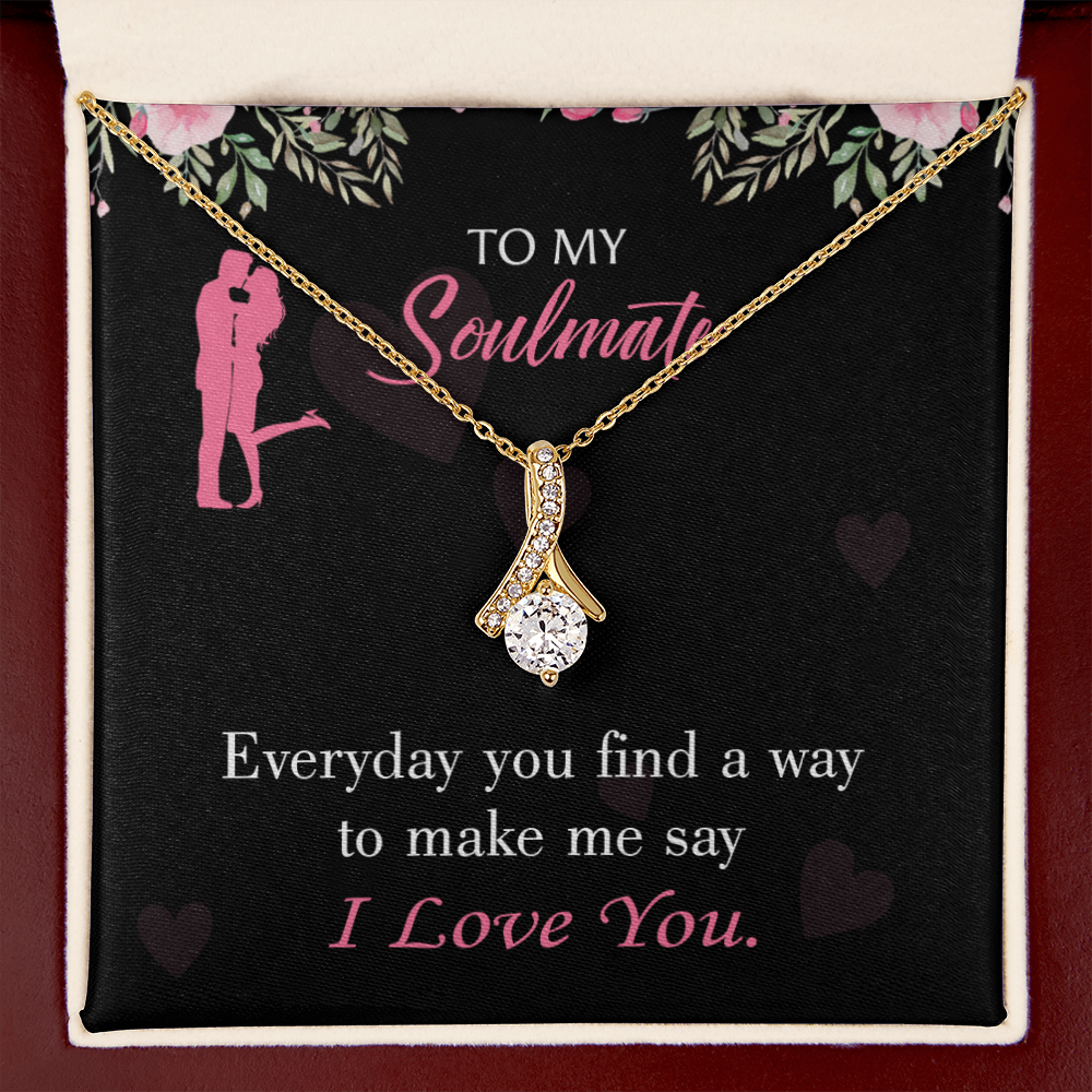 To My Girlfriend Everyday Alluring Ribbon Necklace Message Card-Express Your Love Gifts