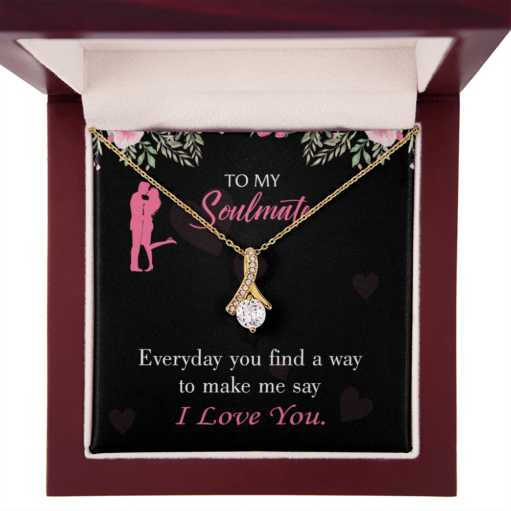 To My Girlfriend Everyday Alluring Ribbon Necklace Message Card-Express Your Love Gifts
