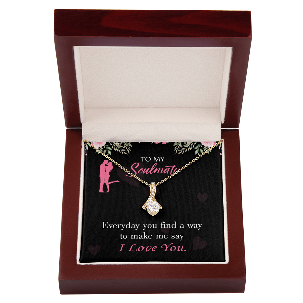 To My Girlfriend Everyday Alluring Ribbon Necklace Message Card-Express Your Love Gifts