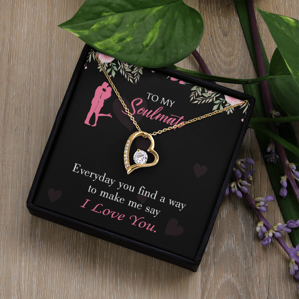 To My Girlfriend Everyday Forever Necklace w Message Card-Express Your Love Gifts