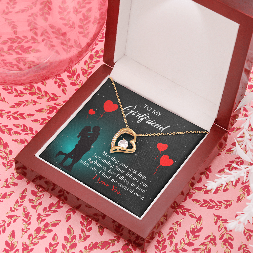 To My Girlfriend Fate Meeting Forever Necklace w Message Card-Express Your Love Gifts