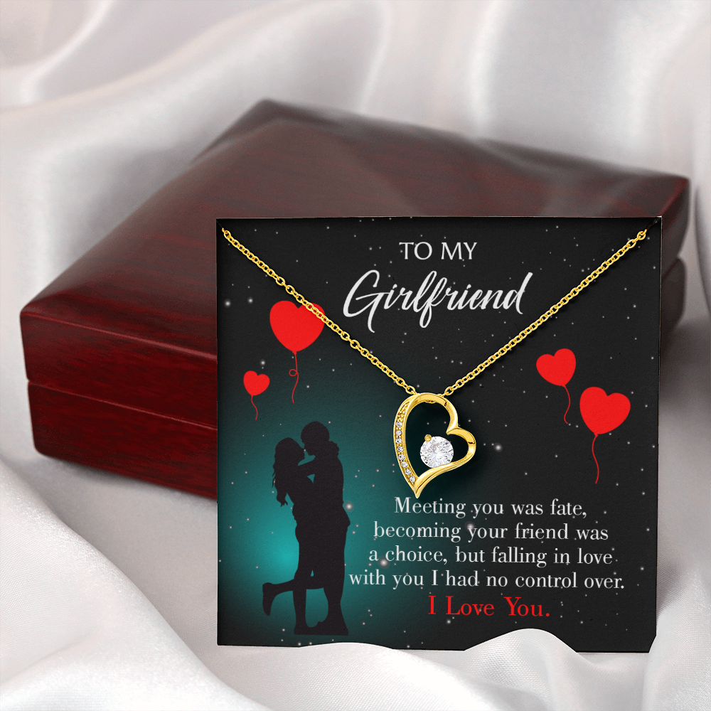To My Girlfriend Fate Meeting Forever Necklace w Message Card-Express Your Love Gifts