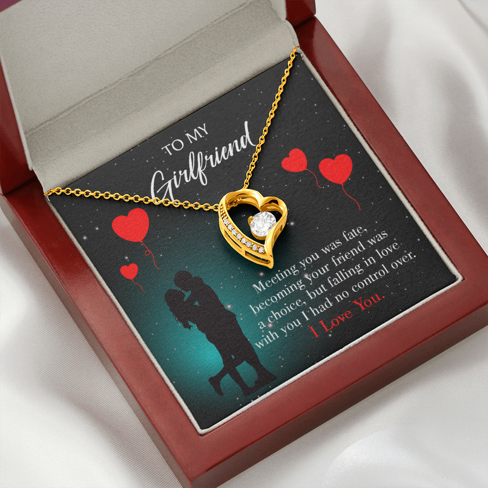 To My Girlfriend Fate Meeting Forever Necklace w Message Card-Express Your Love Gifts