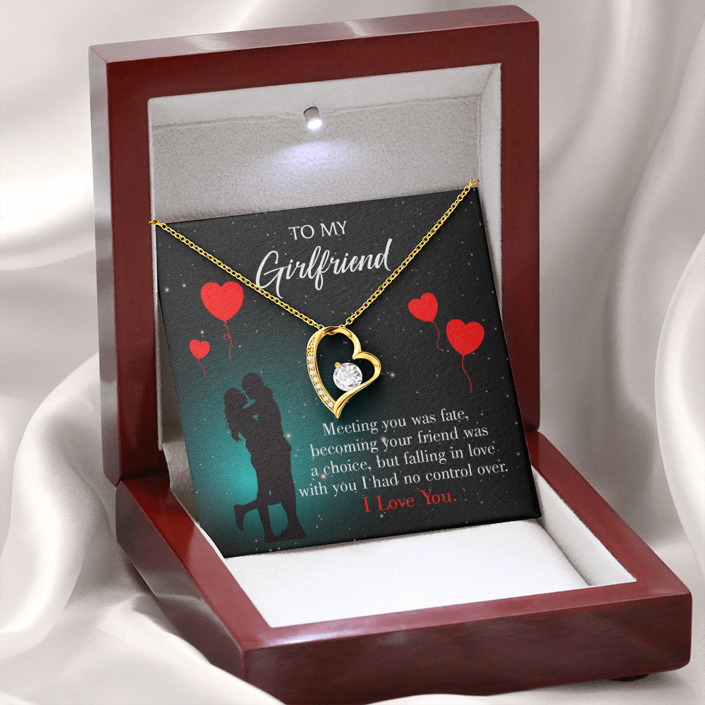To My Girlfriend Fate Meeting Forever Necklace w Message Card-Express Your Love Gifts