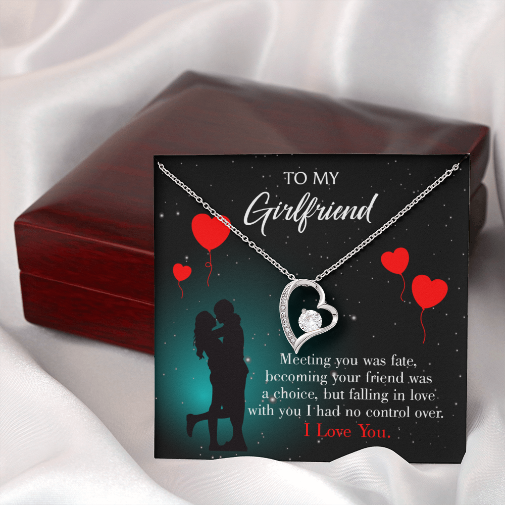 To My Girlfriend Fate Meeting Forever Necklace w Message Card-Express Your Love Gifts