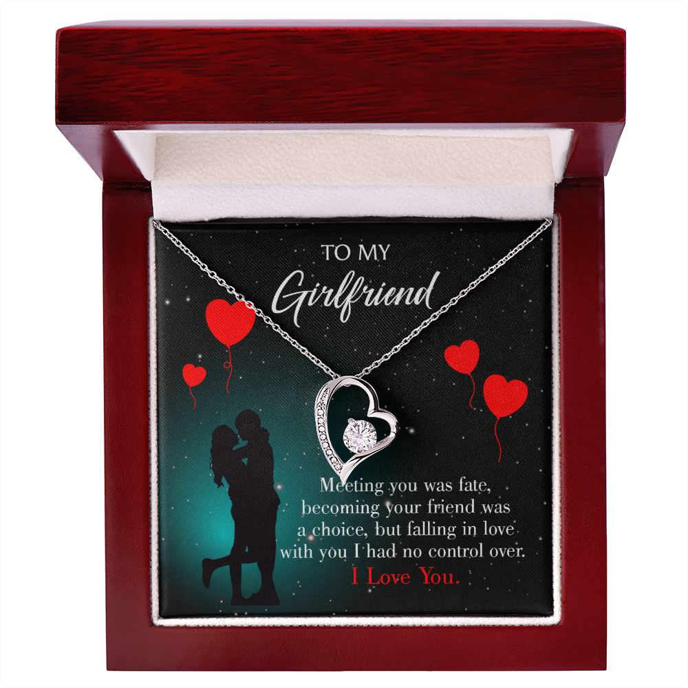 To My Girlfriend Fate Meeting Forever Necklace w Message Card-Express Your Love Gifts