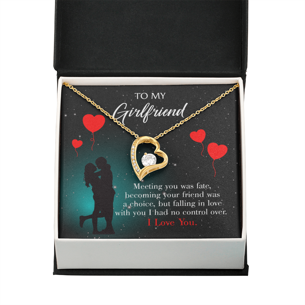 To My Girlfriend Fate Meeting Forever Necklace w Message Card-Express Your Love Gifts