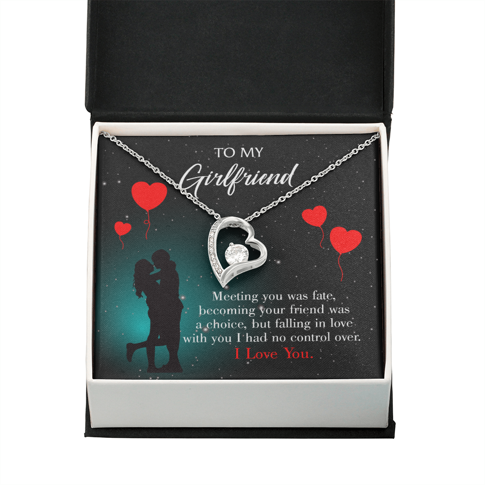 To My Girlfriend Fate Meeting Forever Necklace w Message Card-Express Your Love Gifts