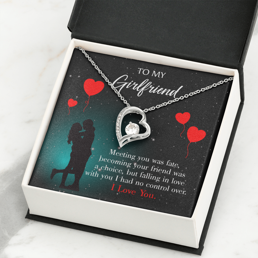 To My Girlfriend Fate Meeting Forever Necklace w Message Card-Express Your Love Gifts