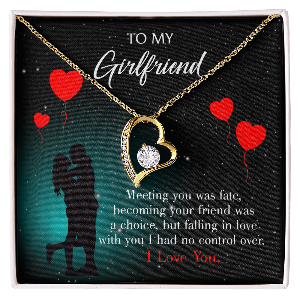To My Girlfriend Fate Meeting Forever Necklace w Message Card-Express Your Love Gifts