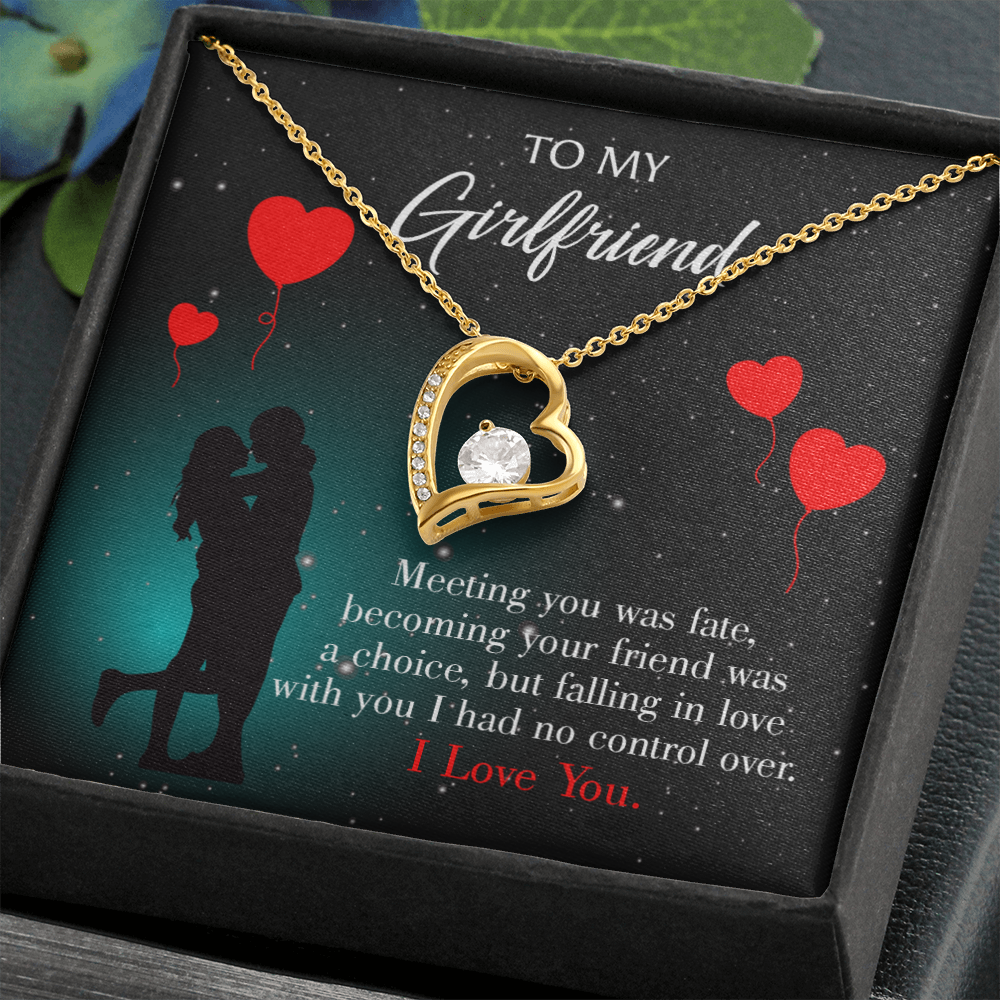 To My Girlfriend Fate Meeting Forever Necklace w Message Card-Express Your Love Gifts