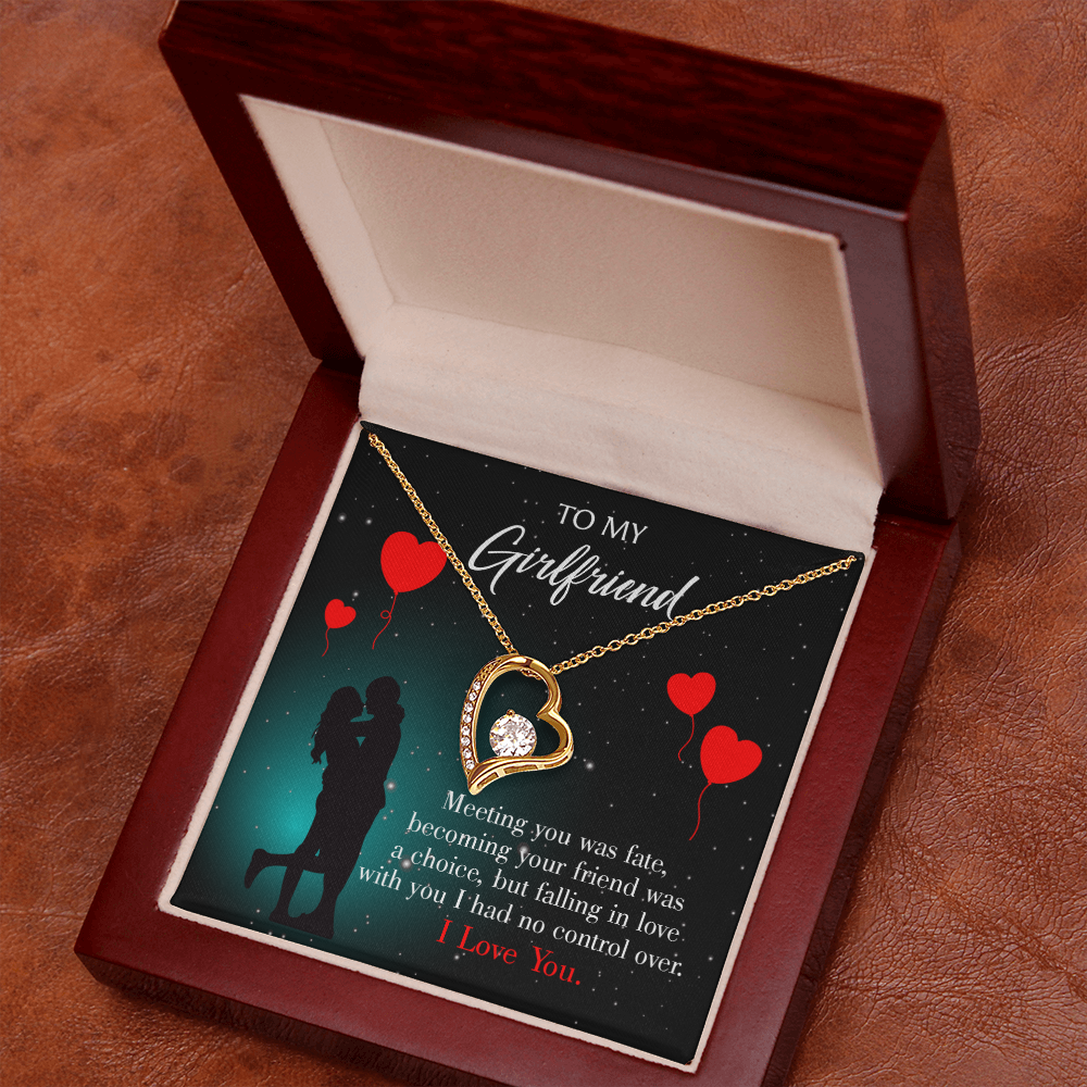 To My Girlfriend Fate Meeting Forever Necklace w Message Card-Express Your Love Gifts
