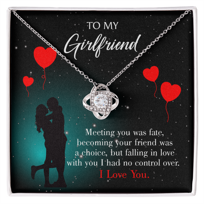 To My Girlfriend Fate Meeting Infinity Knot Necklace Message Card-Express Your Love Gifts