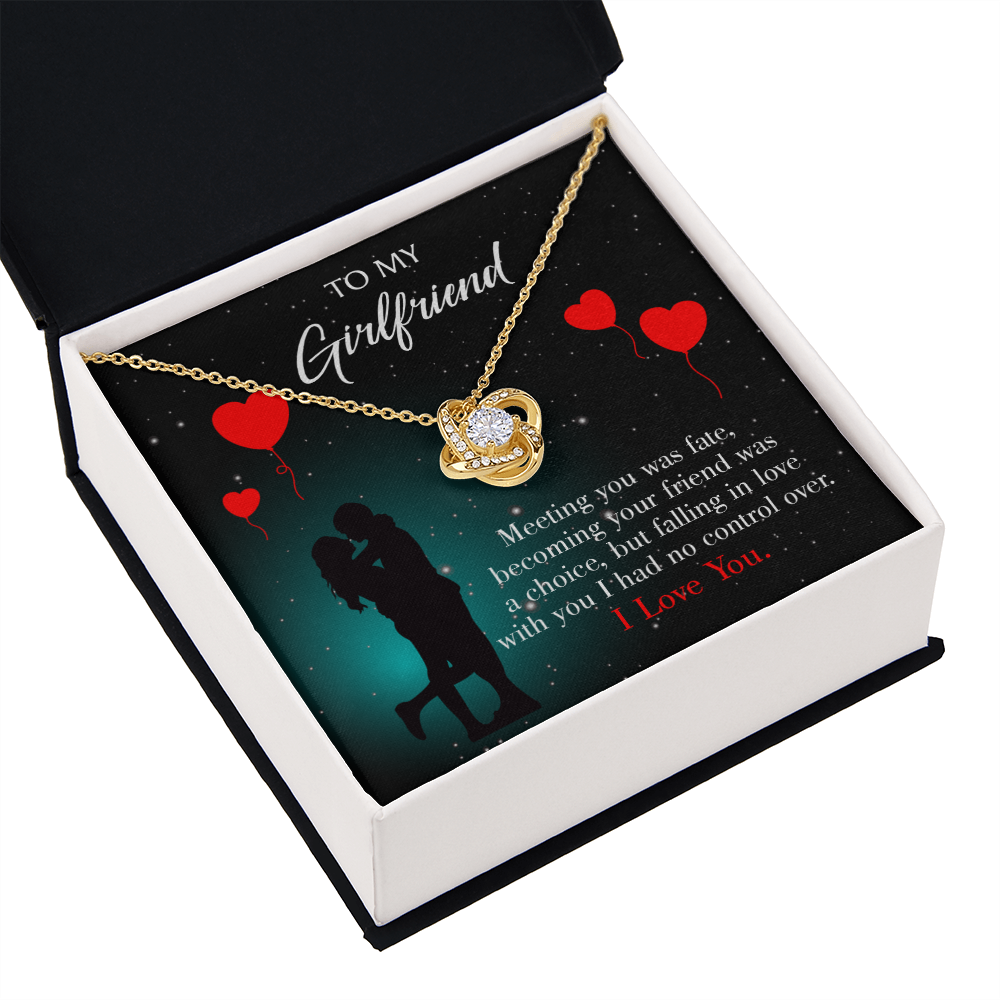 To My Girlfriend Fate Meeting Infinity Knot Necklace Message Card-Express Your Love Gifts