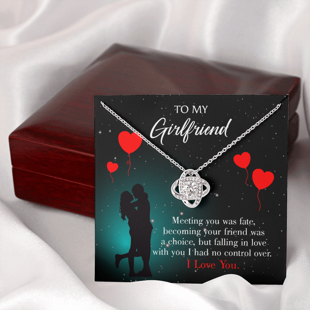 To My Girlfriend Fate Meeting Infinity Knot Necklace Message Card-Express Your Love Gifts