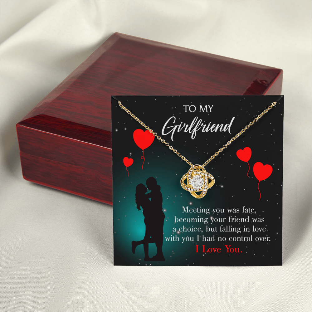 To My Girlfriend Fate Meeting Infinity Knot Necklace Message Card-Express Your Love Gifts