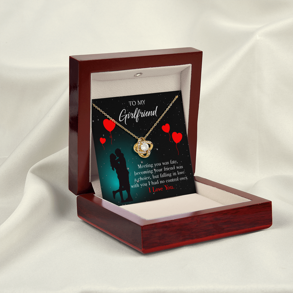 To My Girlfriend Fate Meeting Infinity Knot Necklace Message Card-Express Your Love Gifts