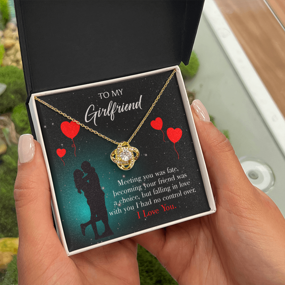 To My Girlfriend Fate Meeting Infinity Knot Necklace Message Card-Express Your Love Gifts