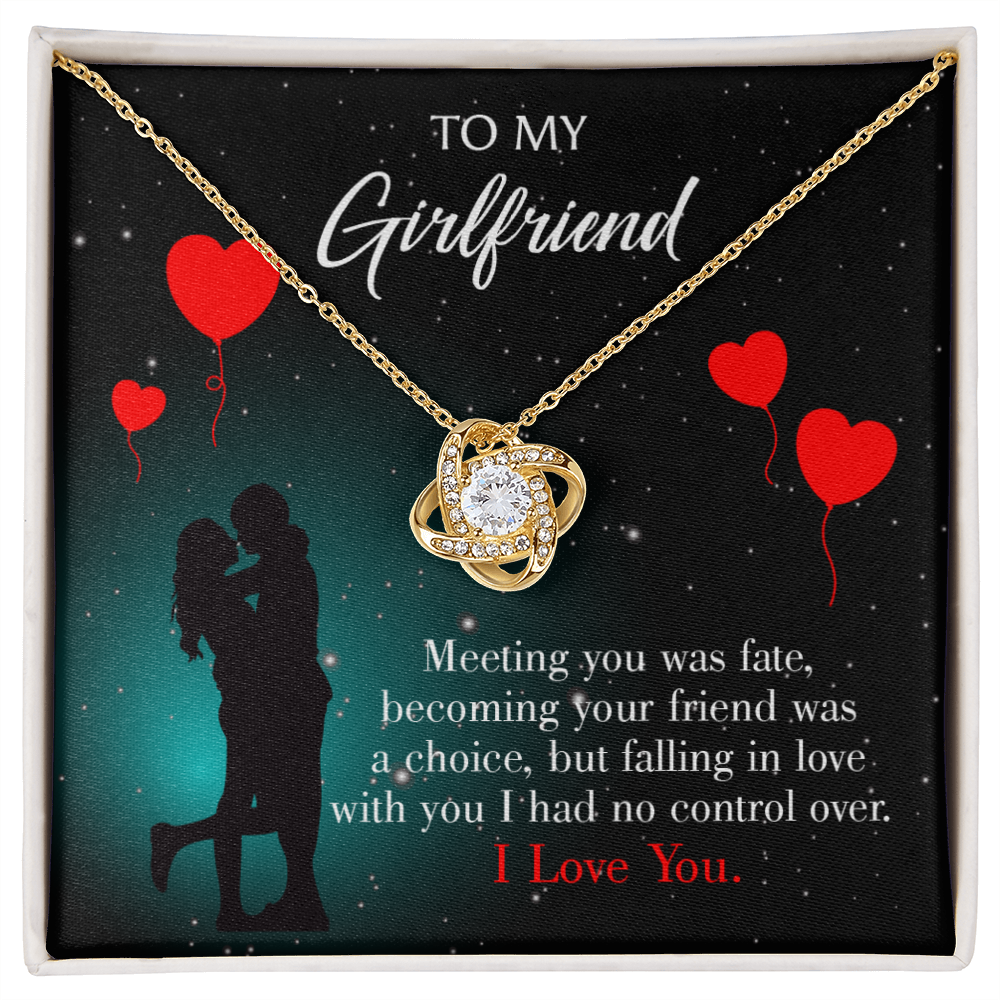 To My Girlfriend Fate Meeting Infinity Knot Necklace Message Card-Express Your Love Gifts