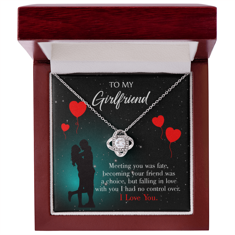 To My Girlfriend Fate Meeting Infinity Knot Necklace Message Card-Express Your Love Gifts