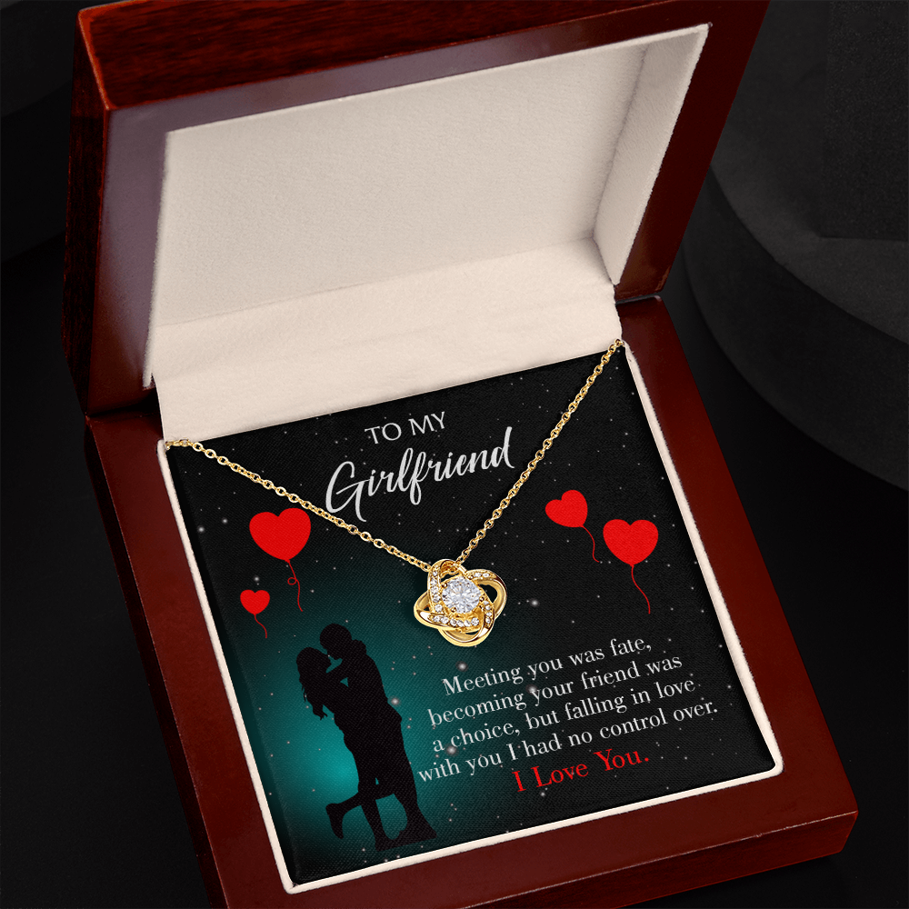 To My Girlfriend Fate Meeting Infinity Knot Necklace Message Card-Express Your Love Gifts