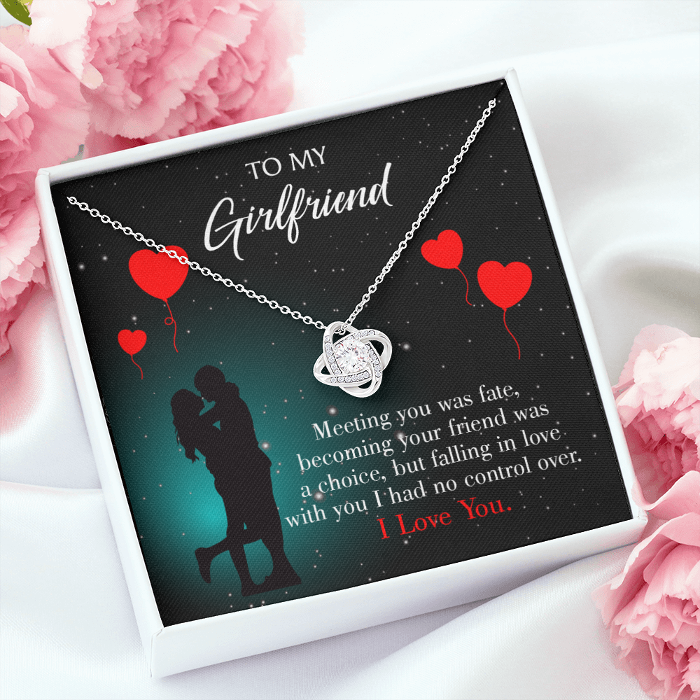 To My Girlfriend Fate Meeting Infinity Knot Necklace Message Card-Express Your Love Gifts