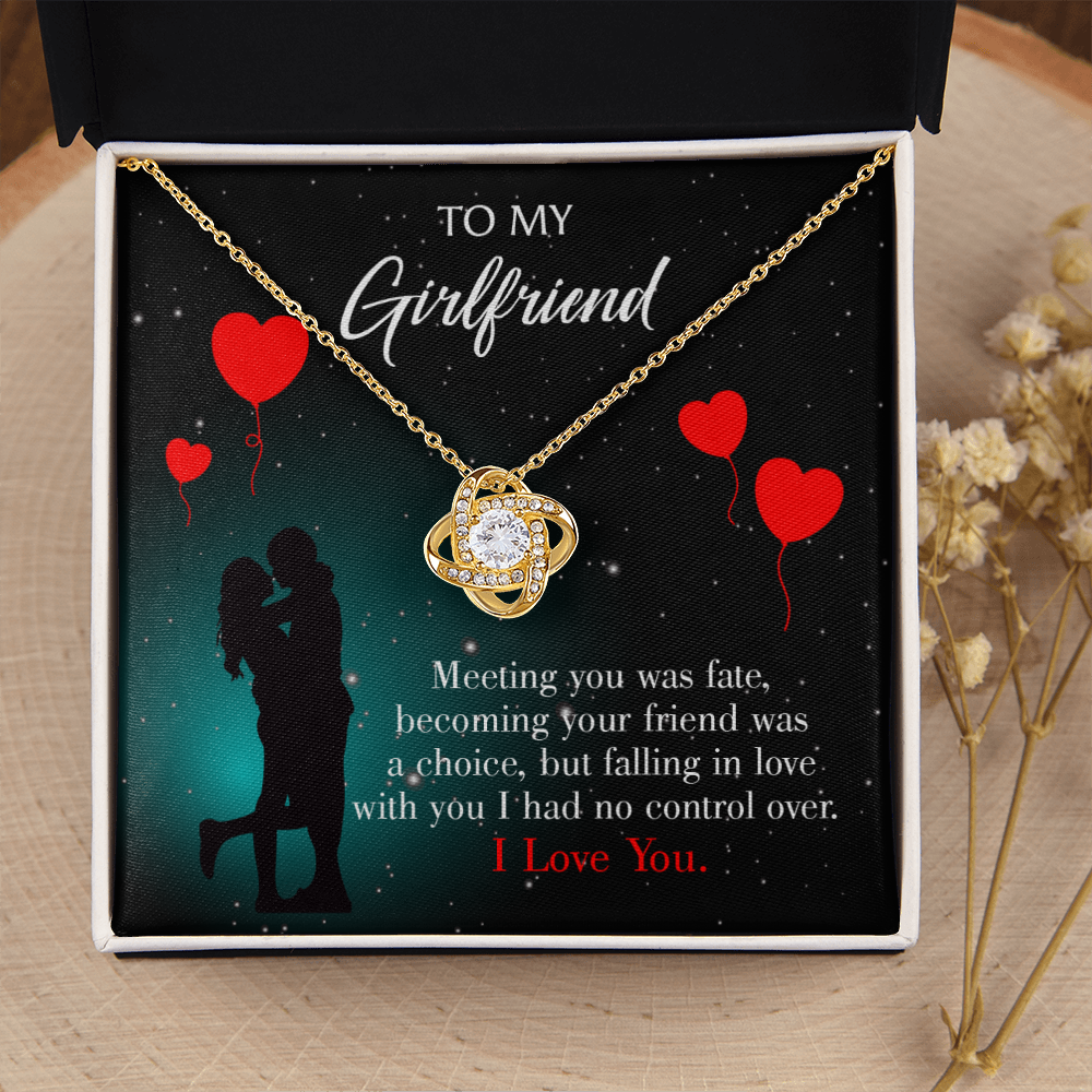 To My Girlfriend Fate Meeting Infinity Knot Necklace Message Card-Express Your Love Gifts