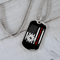 To My Girlfriend Firefighter Girlfriend Thin Red Line Flag Girlfriend Necklace Stainless Steel or 18k Gold Dog Tag 24" Chain-Express Your Love Gifts