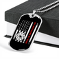 To My Girlfriend Firefighter Girlfriend Thin Red Line Flag Girlfriend Necklace Stainless Steel or 18k Gold Dog Tag 24" Chain-Express Your Love Gifts