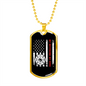 To My Girlfriend Firefighter Girlfriend Thin Red Line Flag Girlfriend Necklace Stainless Steel or 18k Gold Dog Tag 24" Chain-Express Your Love Gifts