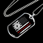 To My Girlfriend Firefighter Girlfriend Thin Red Line Flag Girlfriend Necklace Stainless Steel or 18k Gold Dog Tag 24" Chain-Express Your Love Gifts