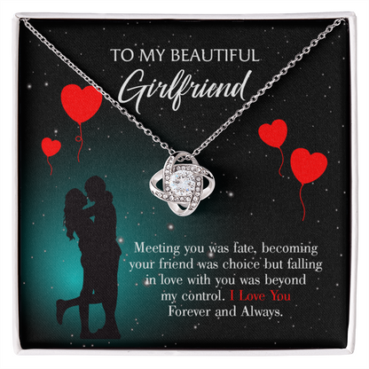 To My Girlfriend Forever and Always Infinity Knot Necklace Message Card-Express Your Love Gifts