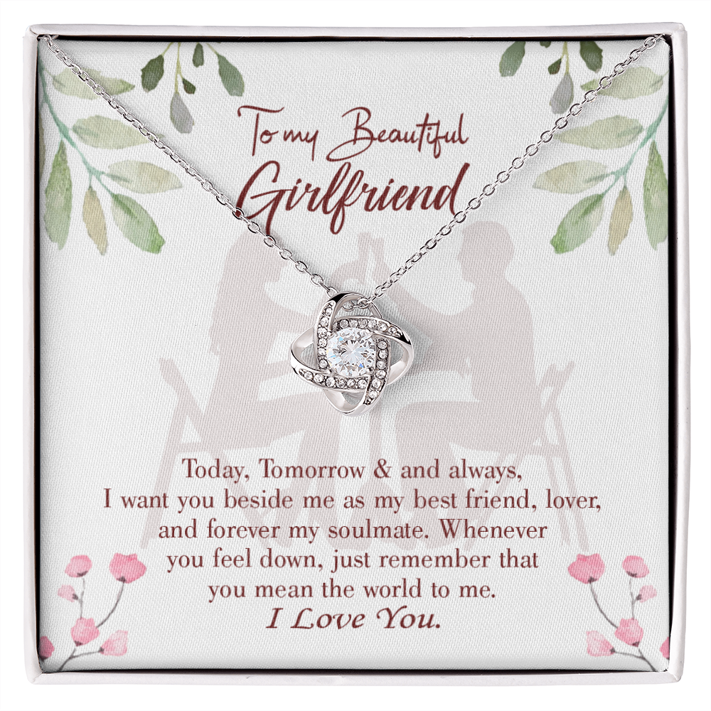 To My Girlfriend Forever my Soulmate Infinity Knot Necklace Message Card-Express Your Love Gifts
