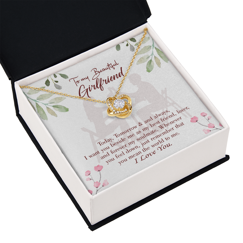 To My Girlfriend Forever my Soulmate Infinity Knot Necklace Message Card-Express Your Love Gifts