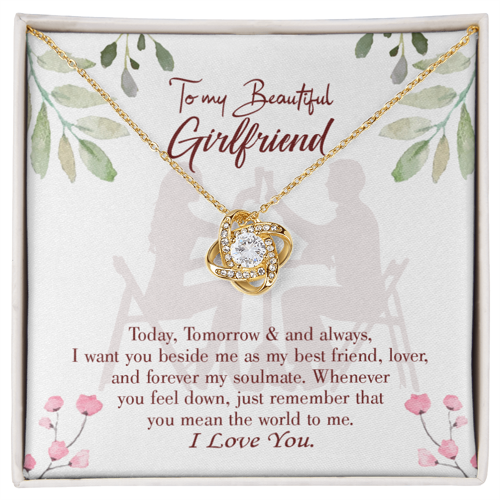 To My Girlfriend Forever my Soulmate Infinity Knot Necklace Message Card-Express Your Love Gifts